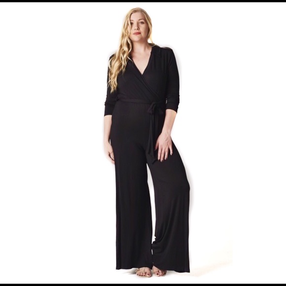 ð¥SOLD OUT!!ð¥Plus Size Mock Wrap Jumpsuit - Picture 2 of 4